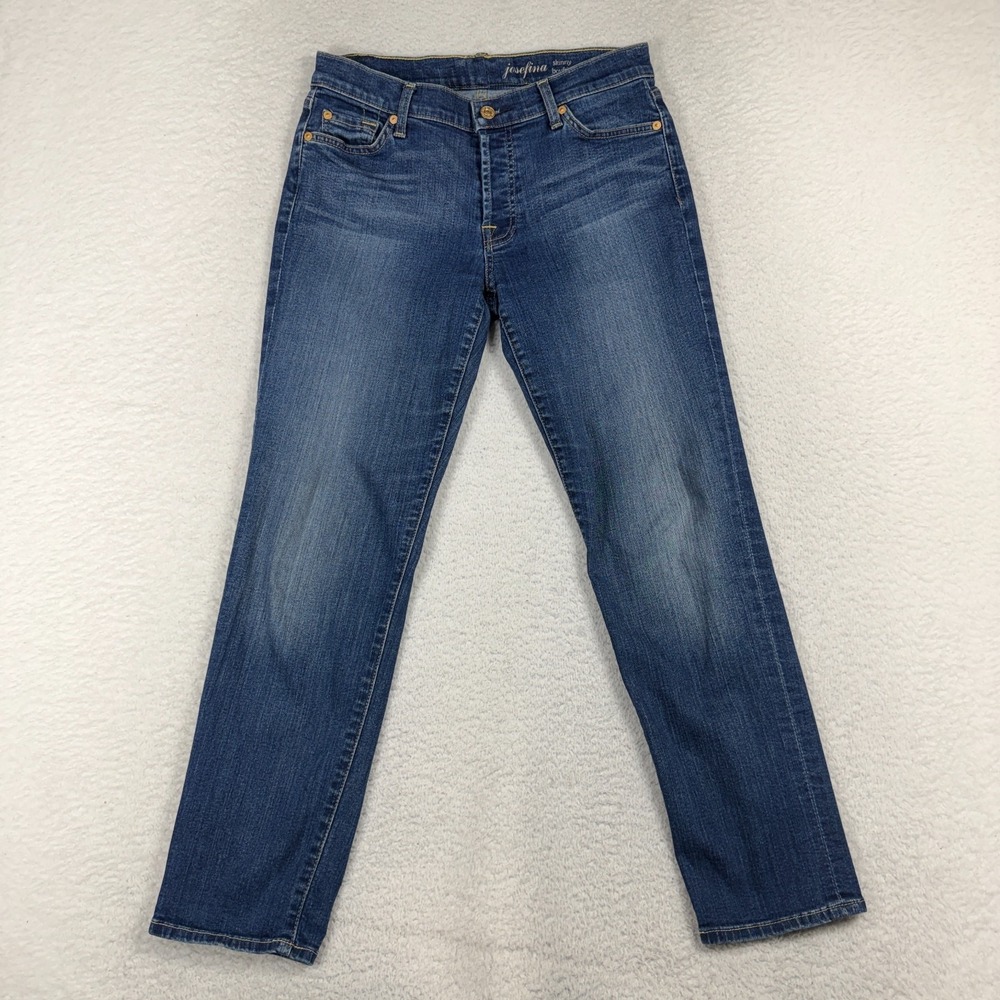 7 For All Mankind Women's Josefina Skinny Boyfriend Jeans 28 (29x27) Button Fly